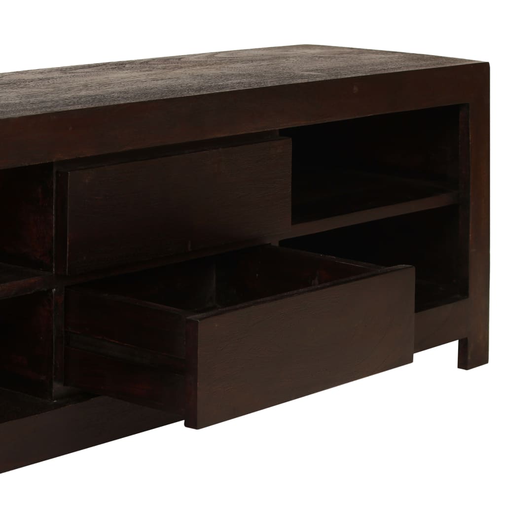 TV Cabinet Solid Acacia Wood 120x30x40 cm Dark Brown