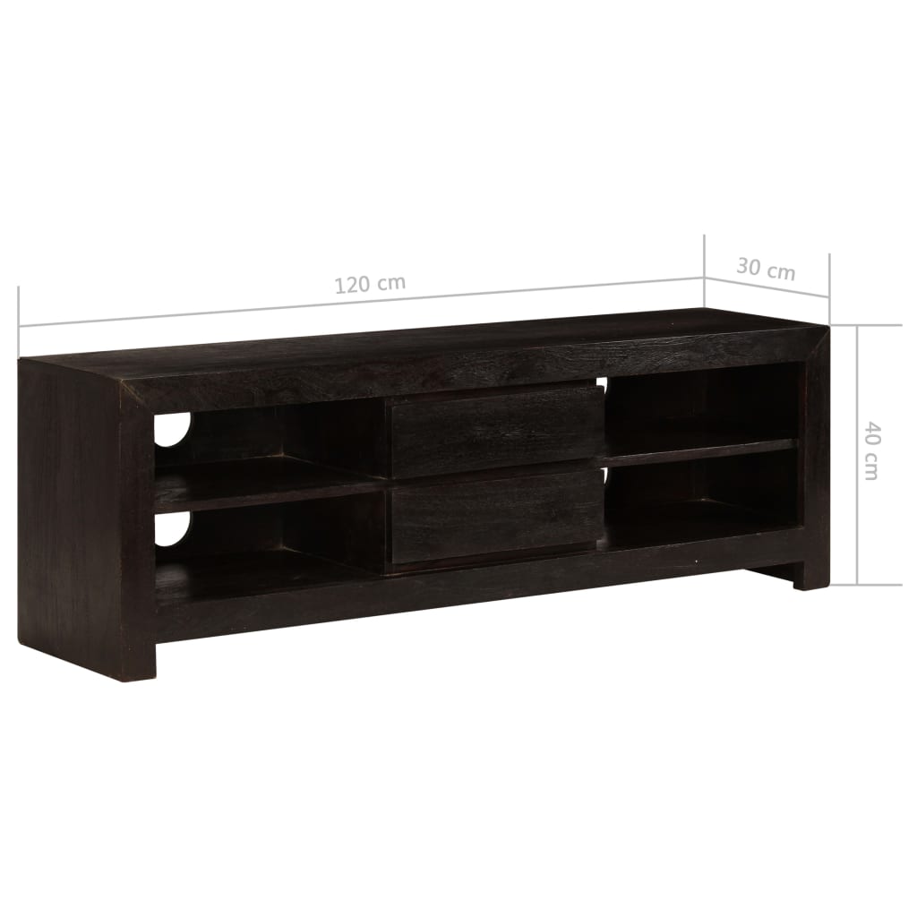 TV Cabinet Solid Acacia Wood 120x30x40 cm Dark Brown