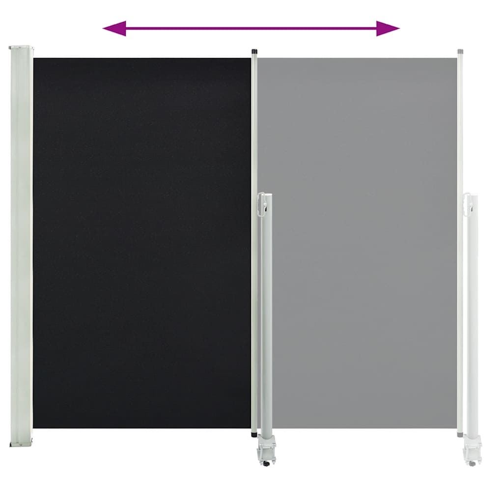Patio Retractable Side Awning 160 x 300 cm Black