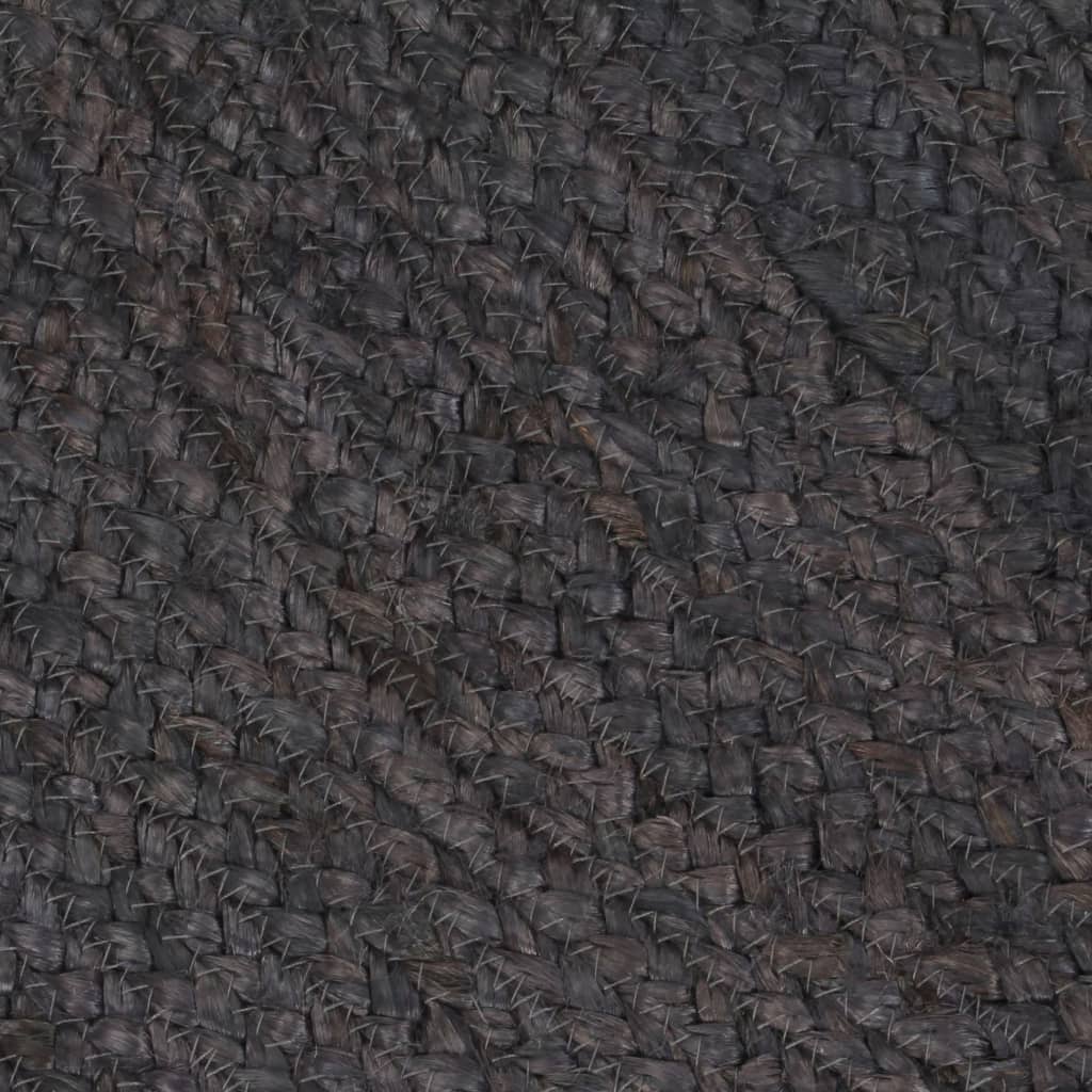 Handmade Rug Jute Round 90 cm Dark Grey
