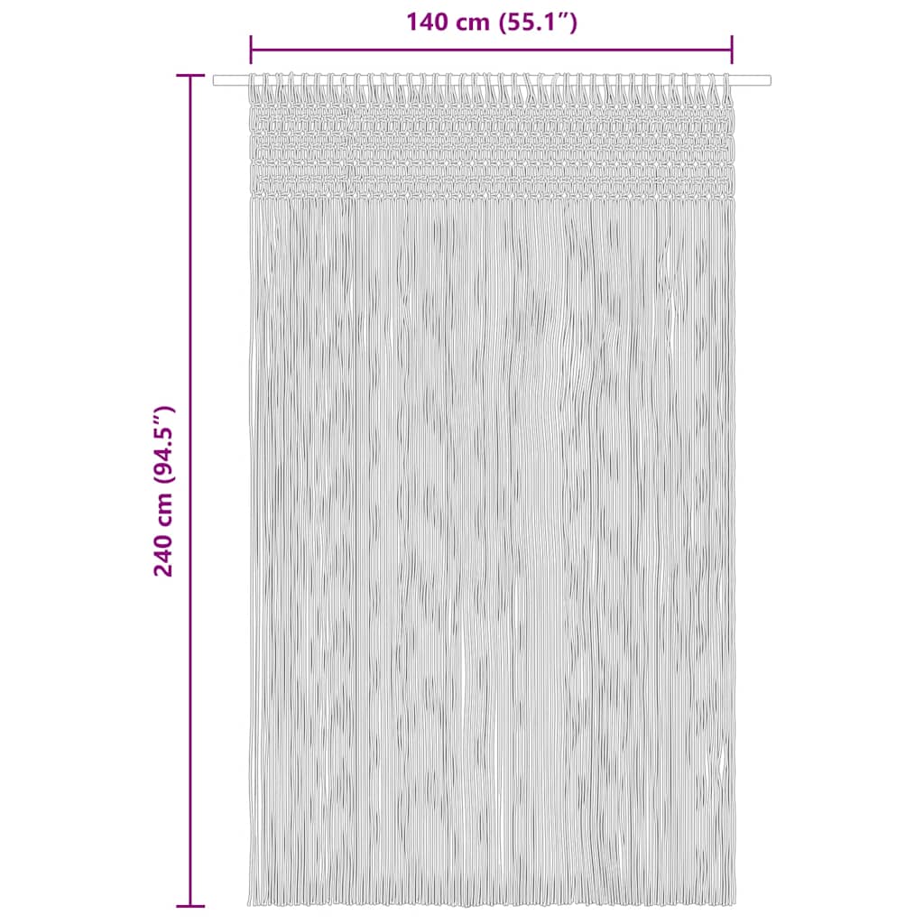 Macrame Curtain 140x240 cm Cotton