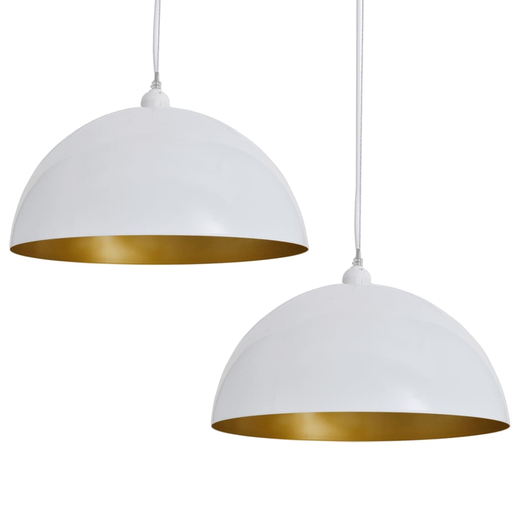 Ceiling Lamp 2 pcs Height-adjustable Semi-spherical White