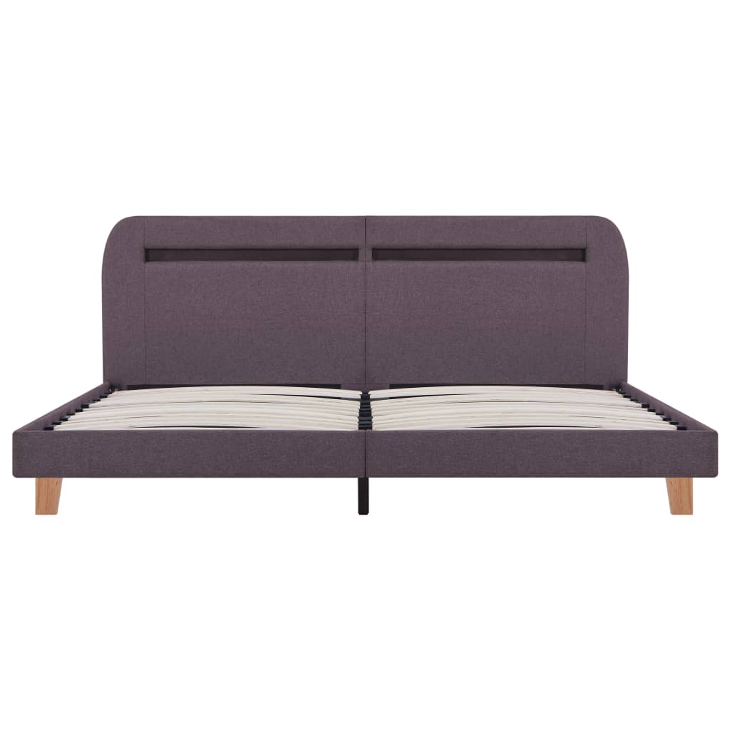 Bed Frame with LED without Mattress Taupe Fabric 150x200 cm King Size
