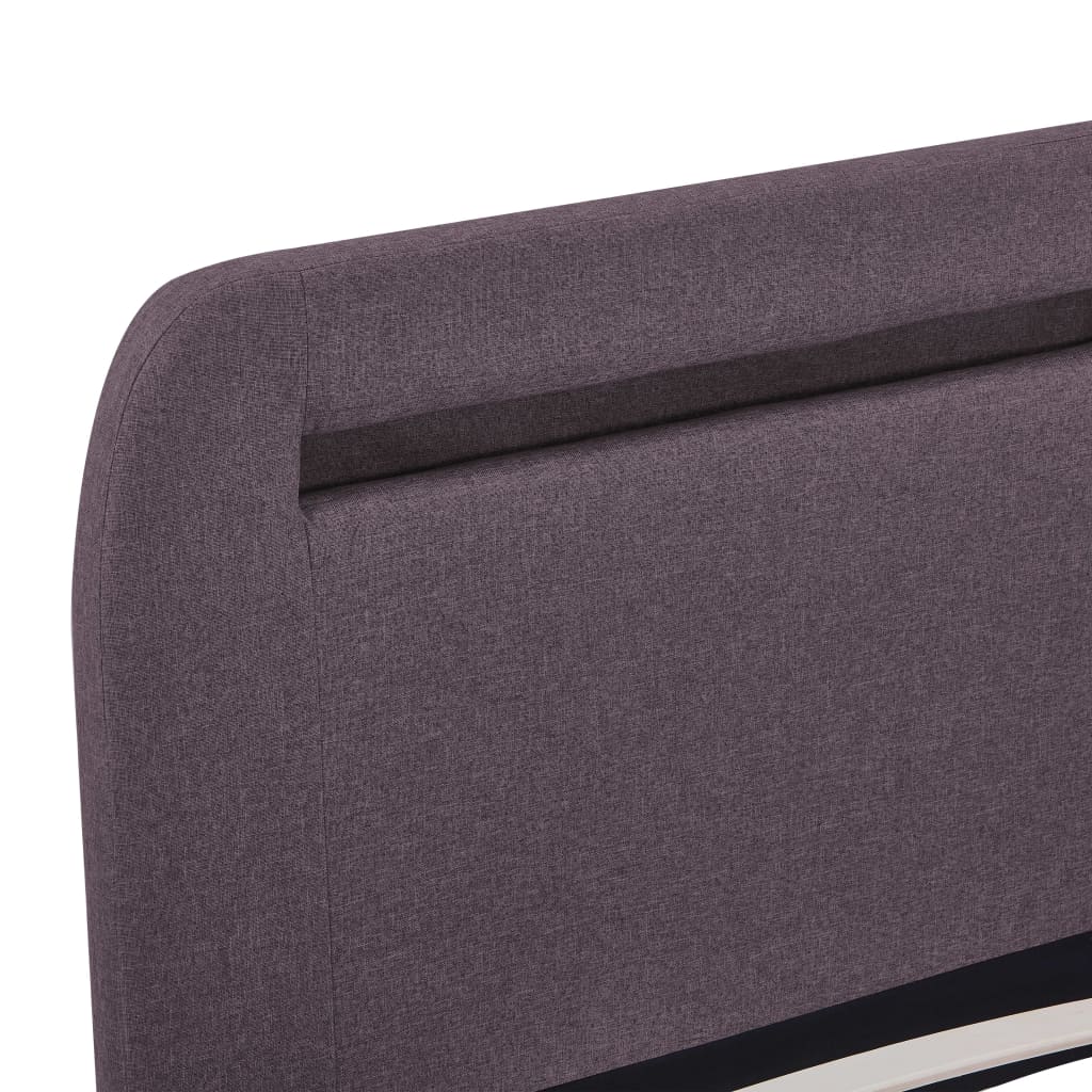 Bed Frame with LED without Mattress Taupe Fabric 150x200 cm King Size