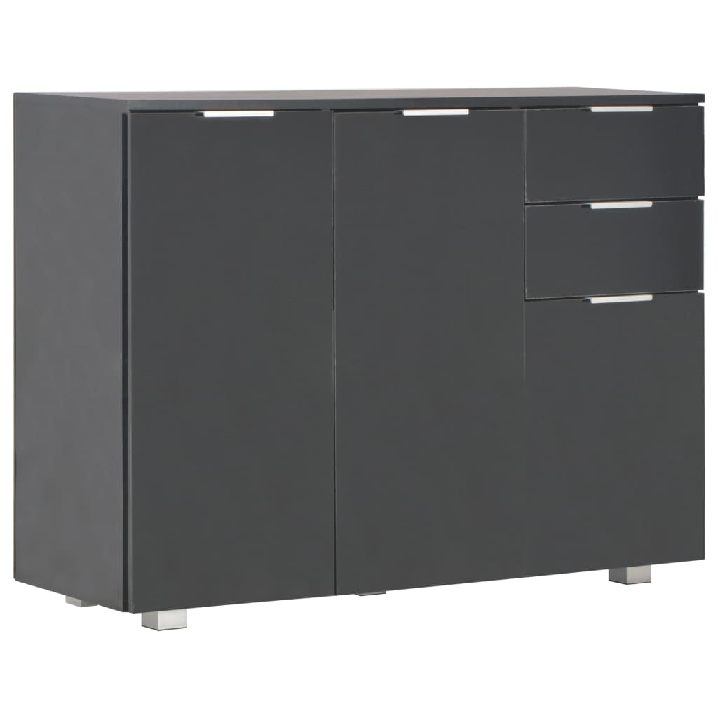 Sideboard High Gloss Black 107x35x80.5 cm