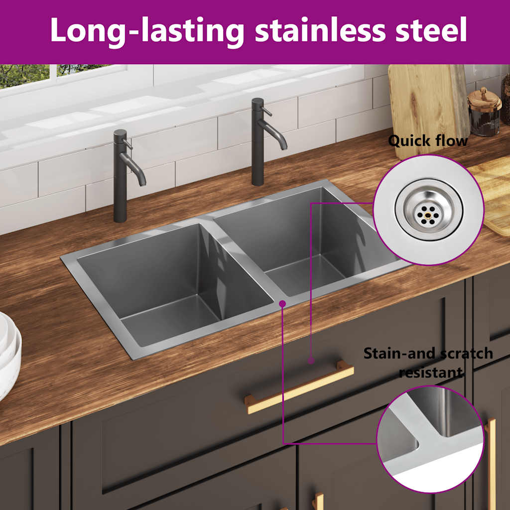 Handmade Kitchen Sink Stainless Steel
