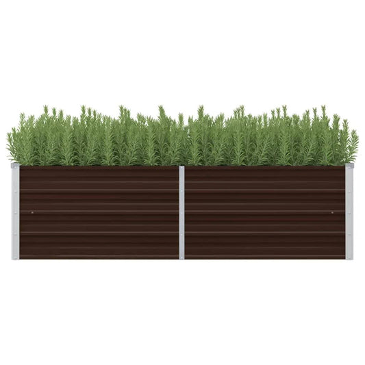 Garden Raised Bed Brown 160x40x45 cm Galvanised Steel