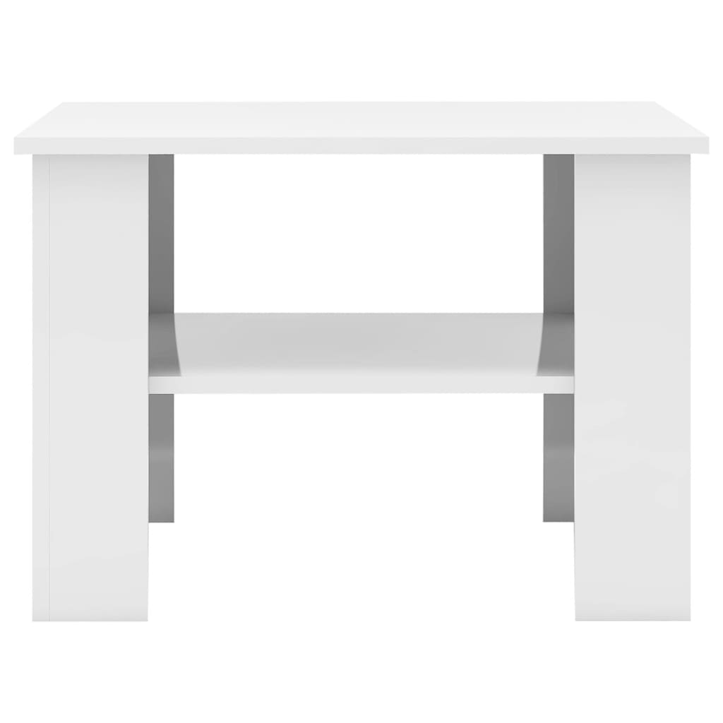 Coffee Table High Gloss White 60x60x42 cm Engineered Wood