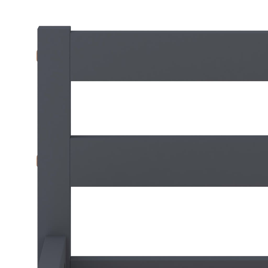 Bed Frame without Mattress Grey Solid Pine Wood 180x200 cm Super King