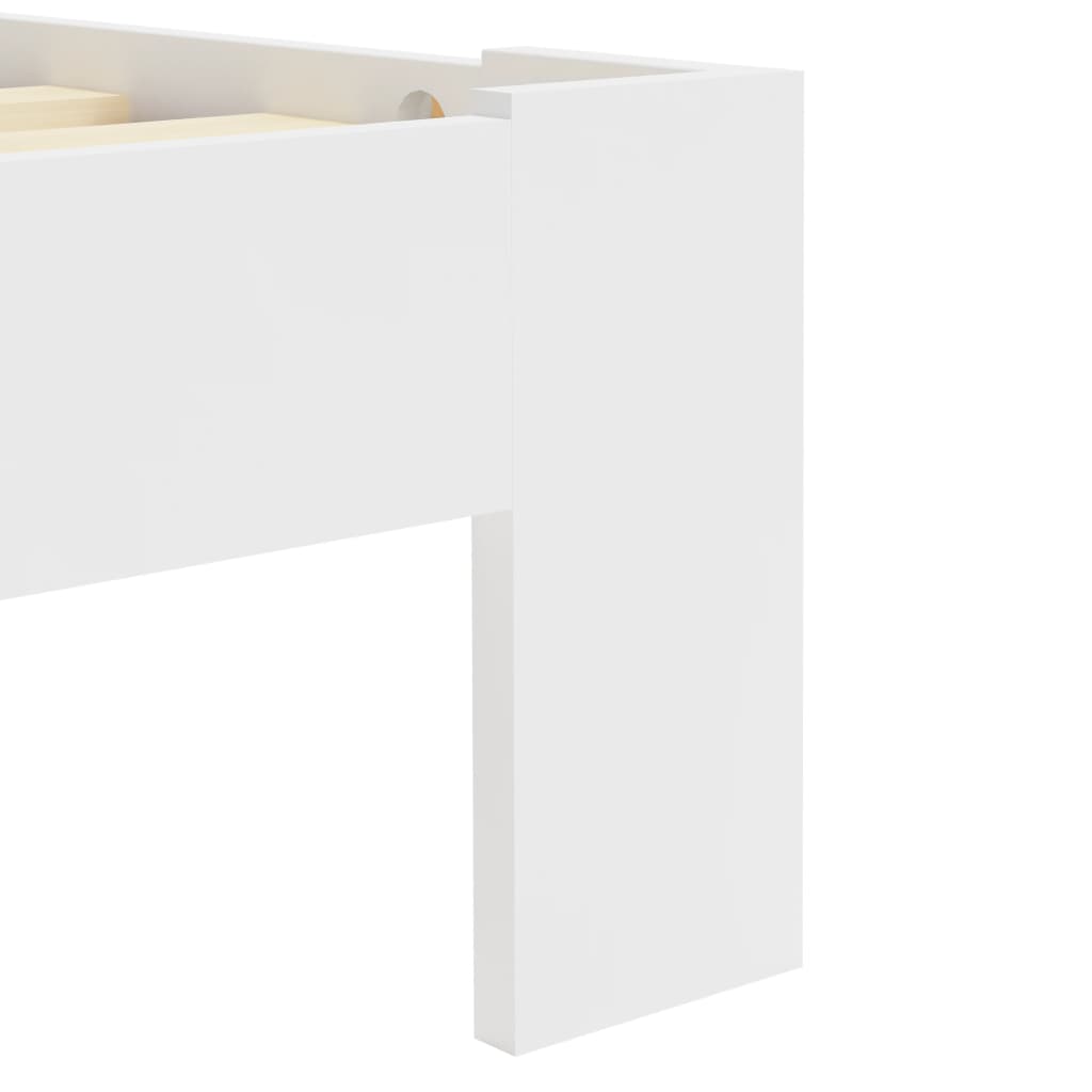 Bed Frame without Mattress White Solid Pine Wood 90x200 cm