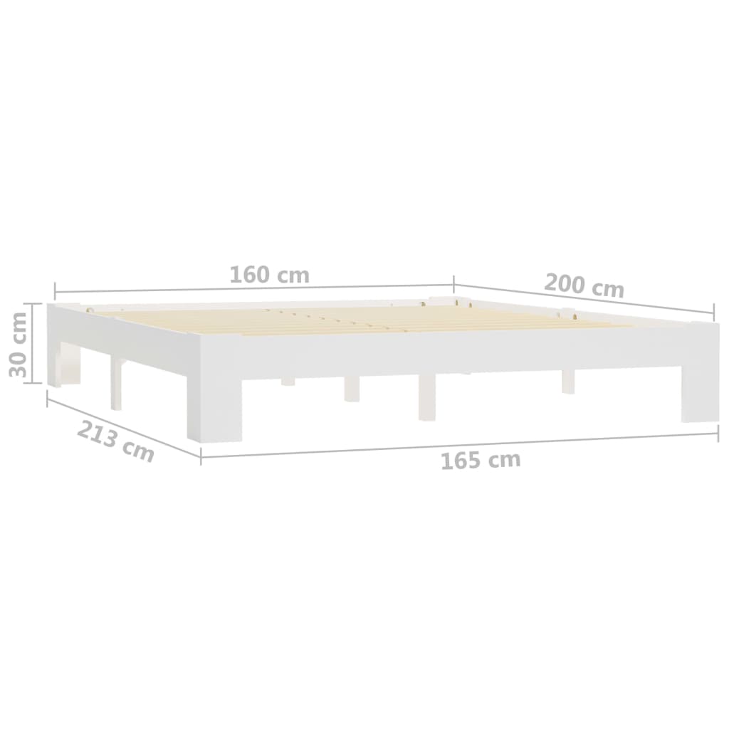 Bed Frame without Mattress Brown 160x200 cm Solid Wood Pine