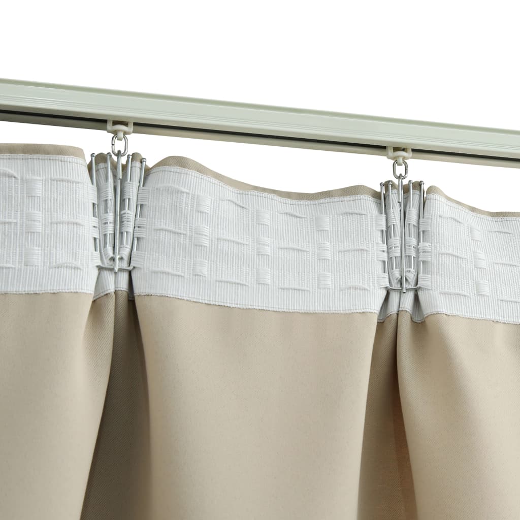 Blackout Curtains with Hooks 2 pcs Beige 140x175 cm