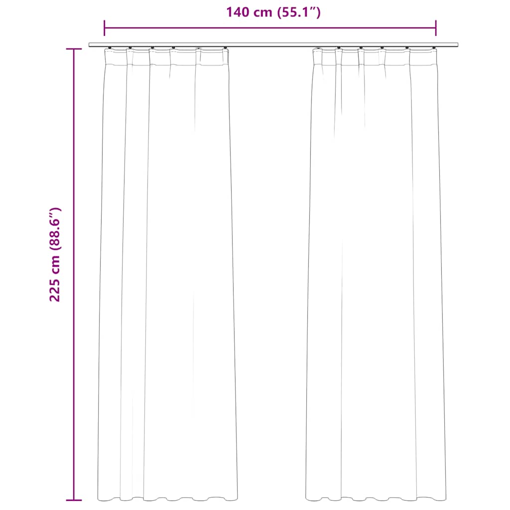 Blackout Curtains 2 pcs with Hooks Velvet Beige 140x225 cm