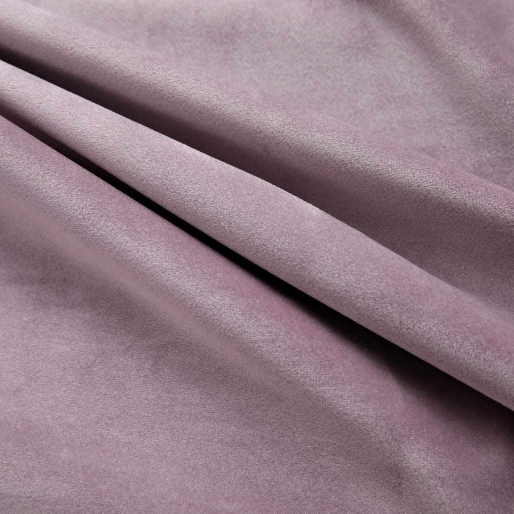 Blackout Curtains with Rings 2pcs Velvet Antique Pink 140x175cm