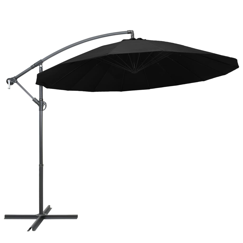 Hanging Garden Parasol Black 3 m Aluminium Pole