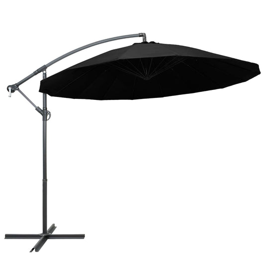 Hanging Garden Parasol Black 3 m Aluminium Pole
