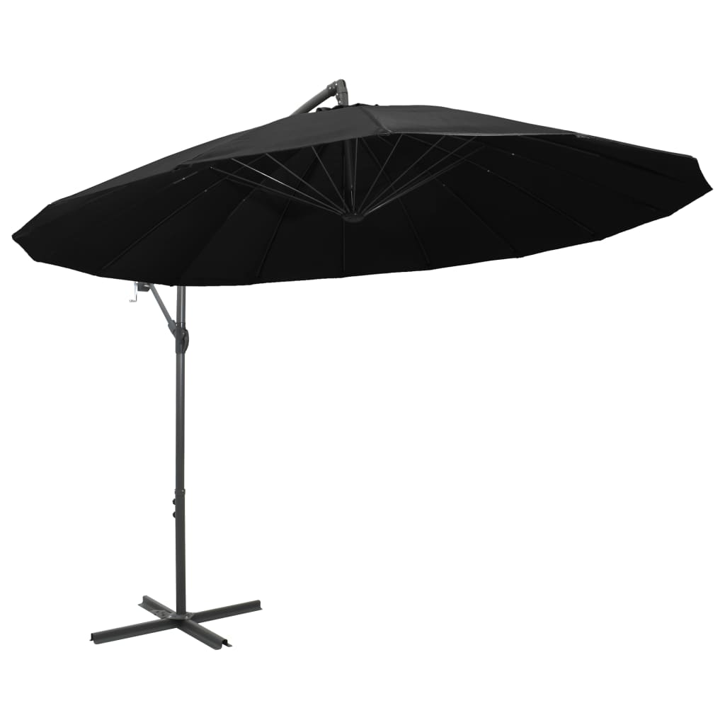 Hanging Garden Parasol Black 3 m Aluminium Pole
