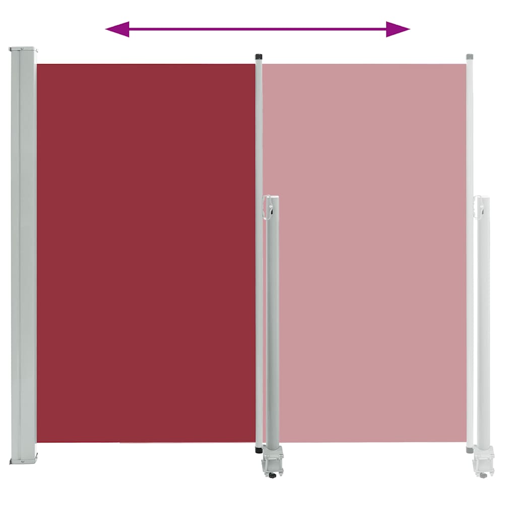 Patio Retractable Side Awning 140 x 300 cm Red