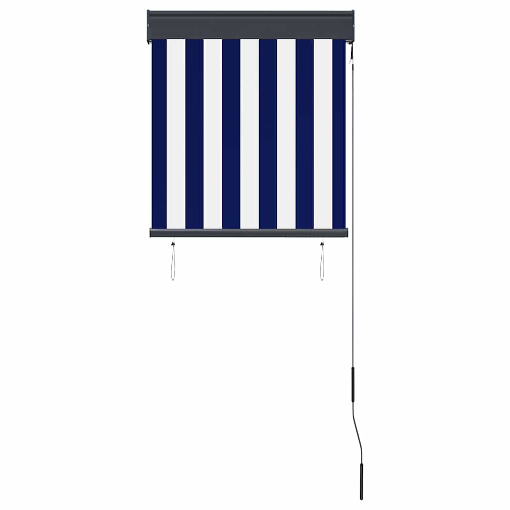 Outdoor Roller Blind 60x250 cm Blue and White