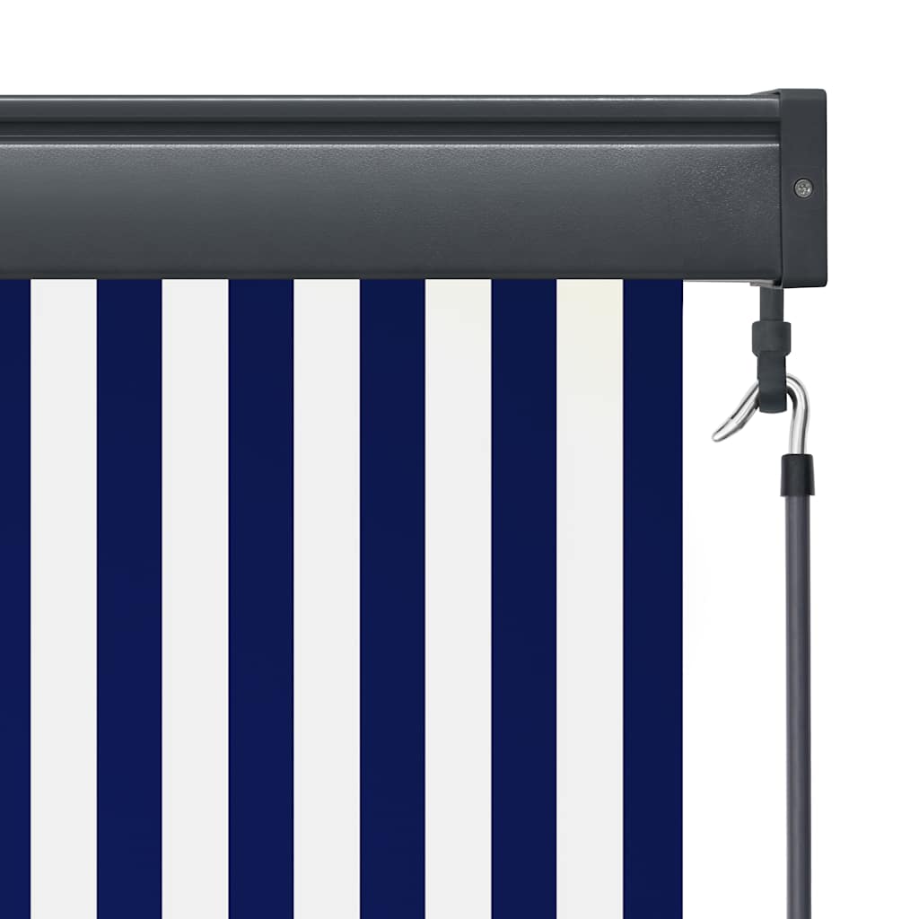 Outdoor Roller Blind 60x250 cm Blue and White