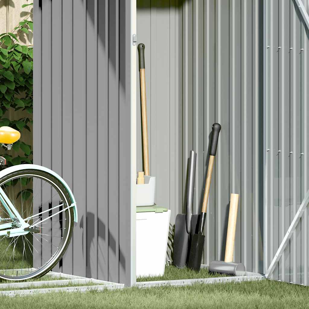 Garden Firewood Shed Grey 245x98x159 cm Galvanised Steel