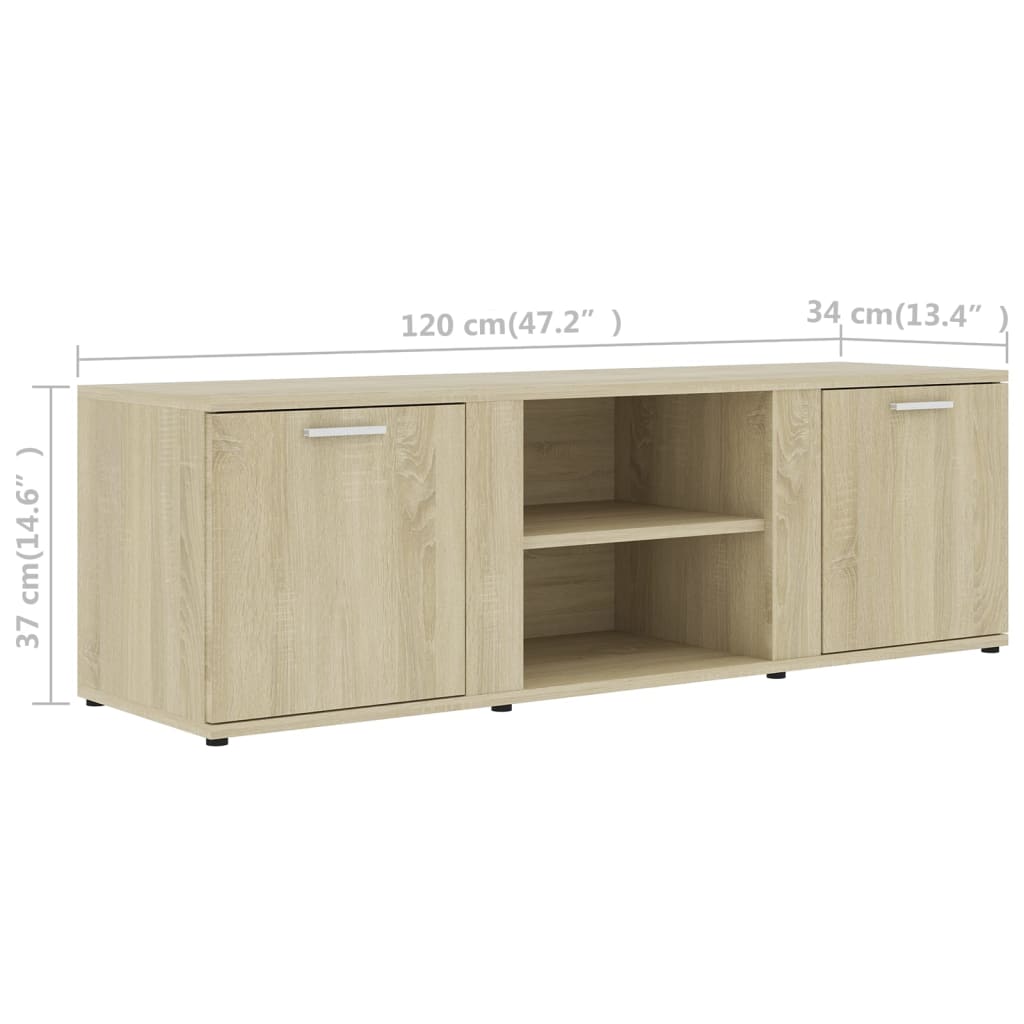 TV Cabinet Sonoma Oak 120x34x37 cm Engineered Wood
