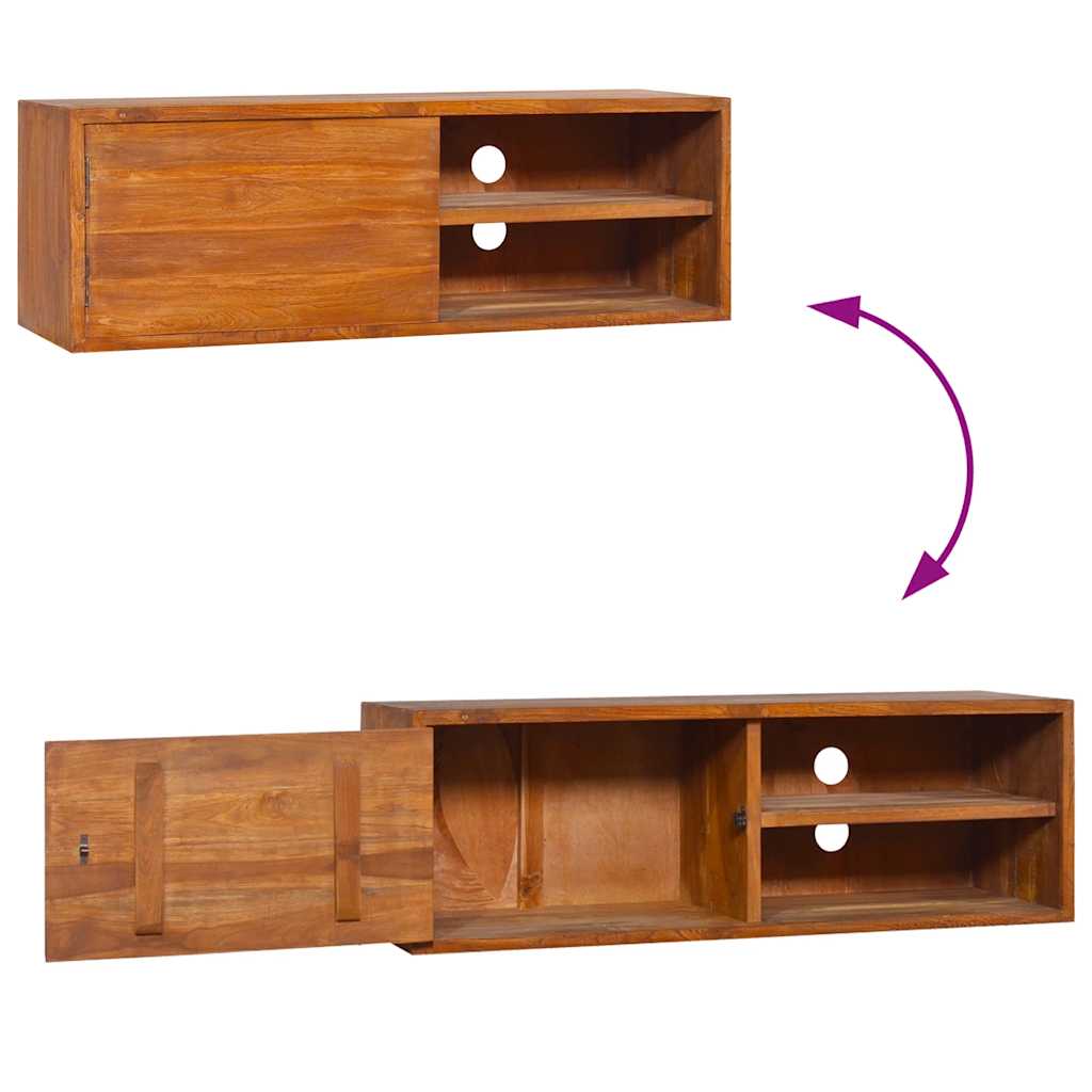 Wall-mounted TV Cabinet 90x30x30 cm Solid Teak Wood