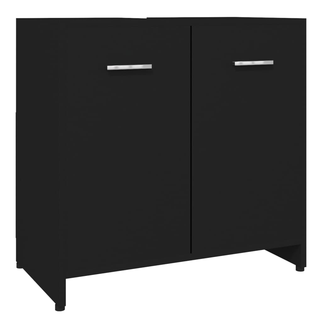Bathroom Cabinet Black 60x33x61 cm Engineered Wood