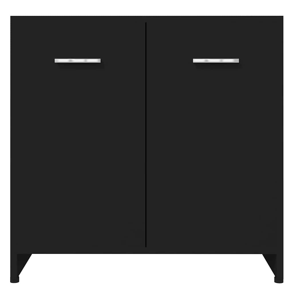 Bathroom Cabinet Black 60x33x61 cm Engineered Wood