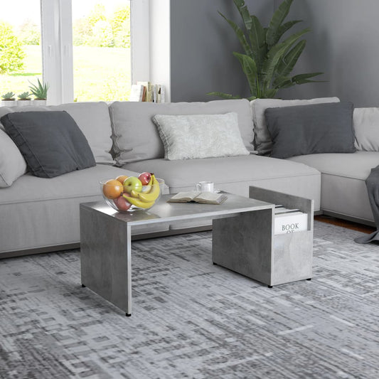 Coffee Table Concrete Grey 90x45x35 cm Engineered Wood