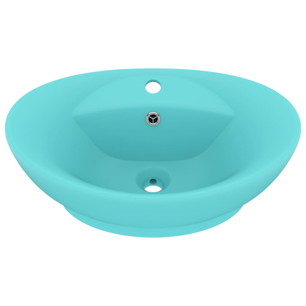 Luxury Basin Overflow Oval Matt Light Green 58.5x39 cm Ceramic