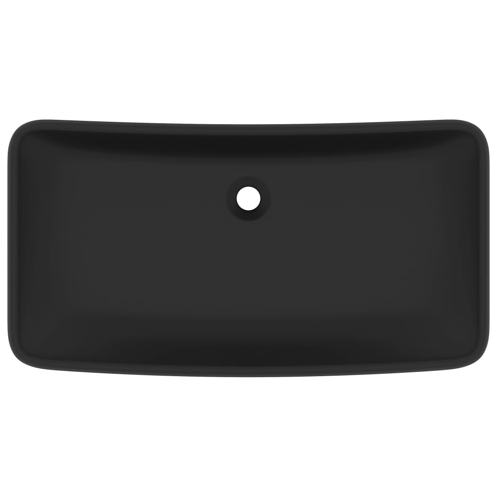 Luxury Basin Rectangular Matt Black 71x38 cm Ceramic