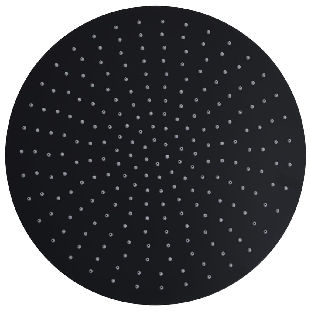 Rain Shower Head Stainless Steel 40 cm Round Black