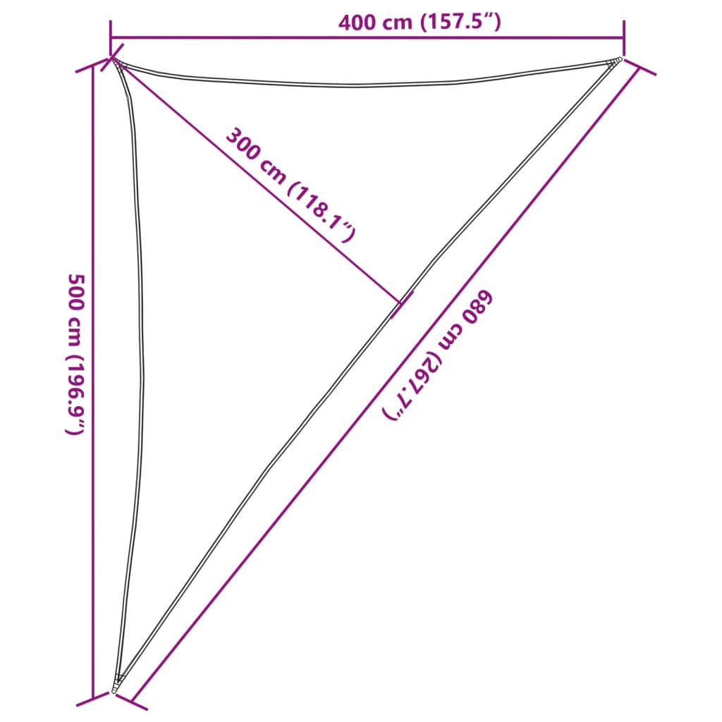 Sunshade Sail 160 g/m² Anthracite 4x5x6.8 m HDPE