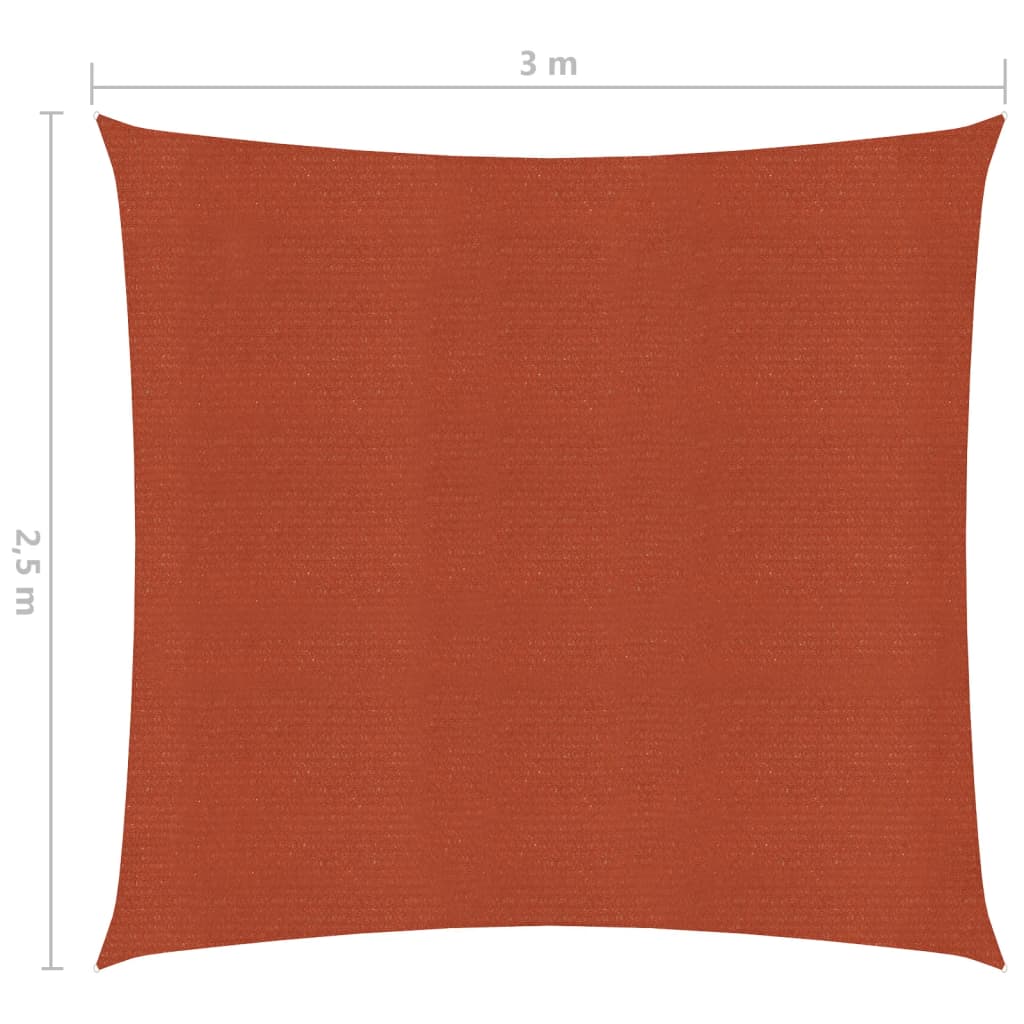 Sunshade Sail 160 g/m² Terracotta 2.5x3 m HDPE