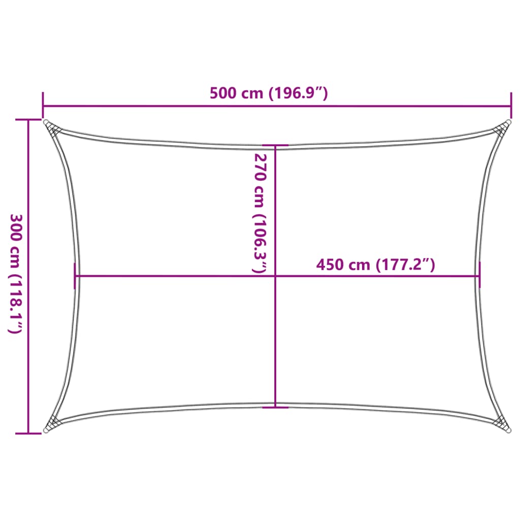 Sunshade Sail 160 g/m² Terracotta 3x5 m HDPE