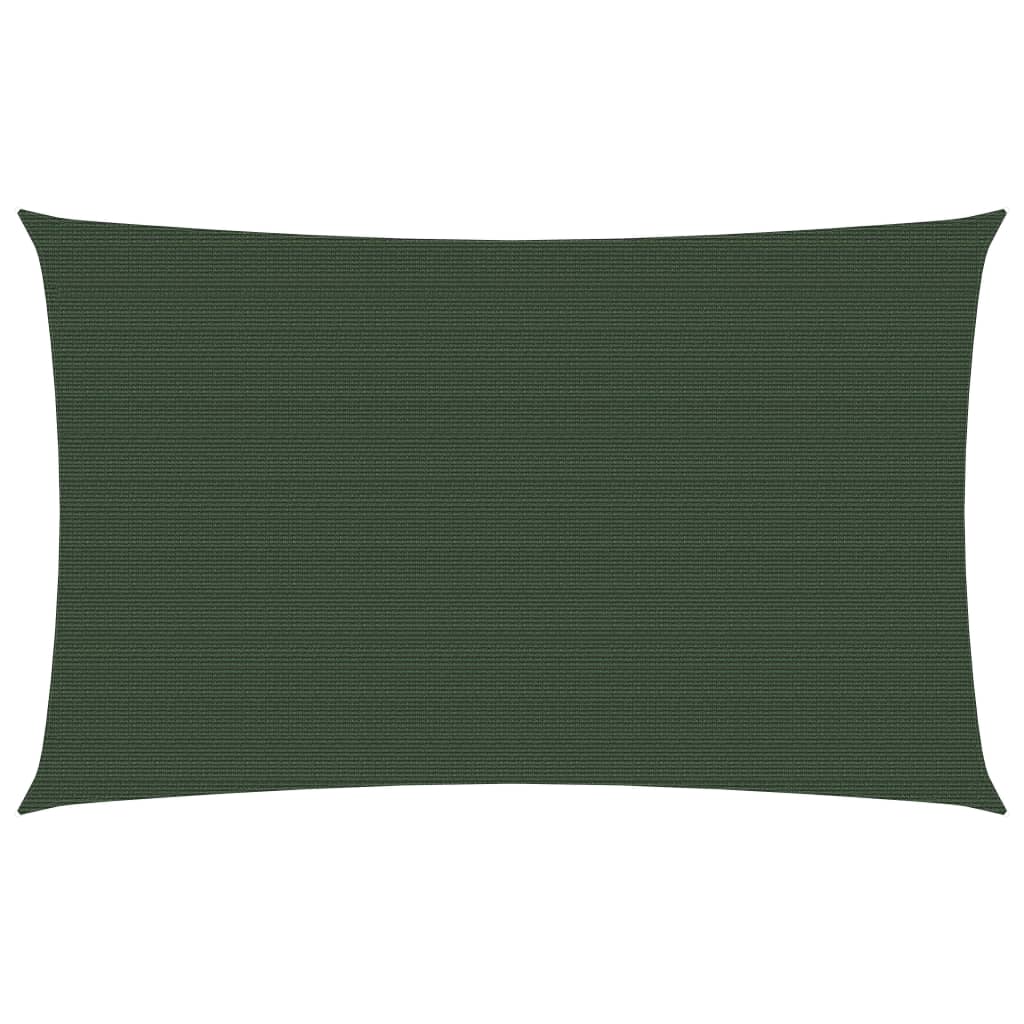 Sunshade Sail 160 g/m² Dark Green 2x5 m HDPE