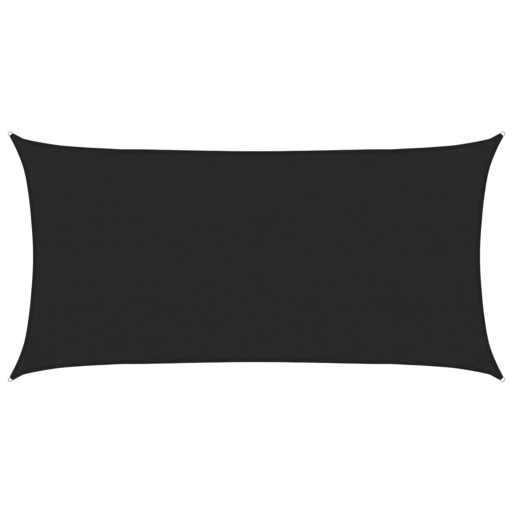 Sunshade Sail 160 g/m² Black 2x4 m HDPE
