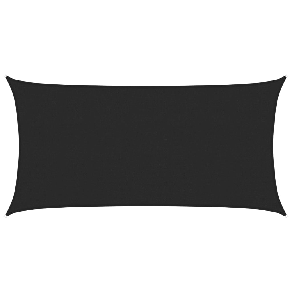 Sunshade Sail 160 g/m² Black 2.5x5 m HDPE