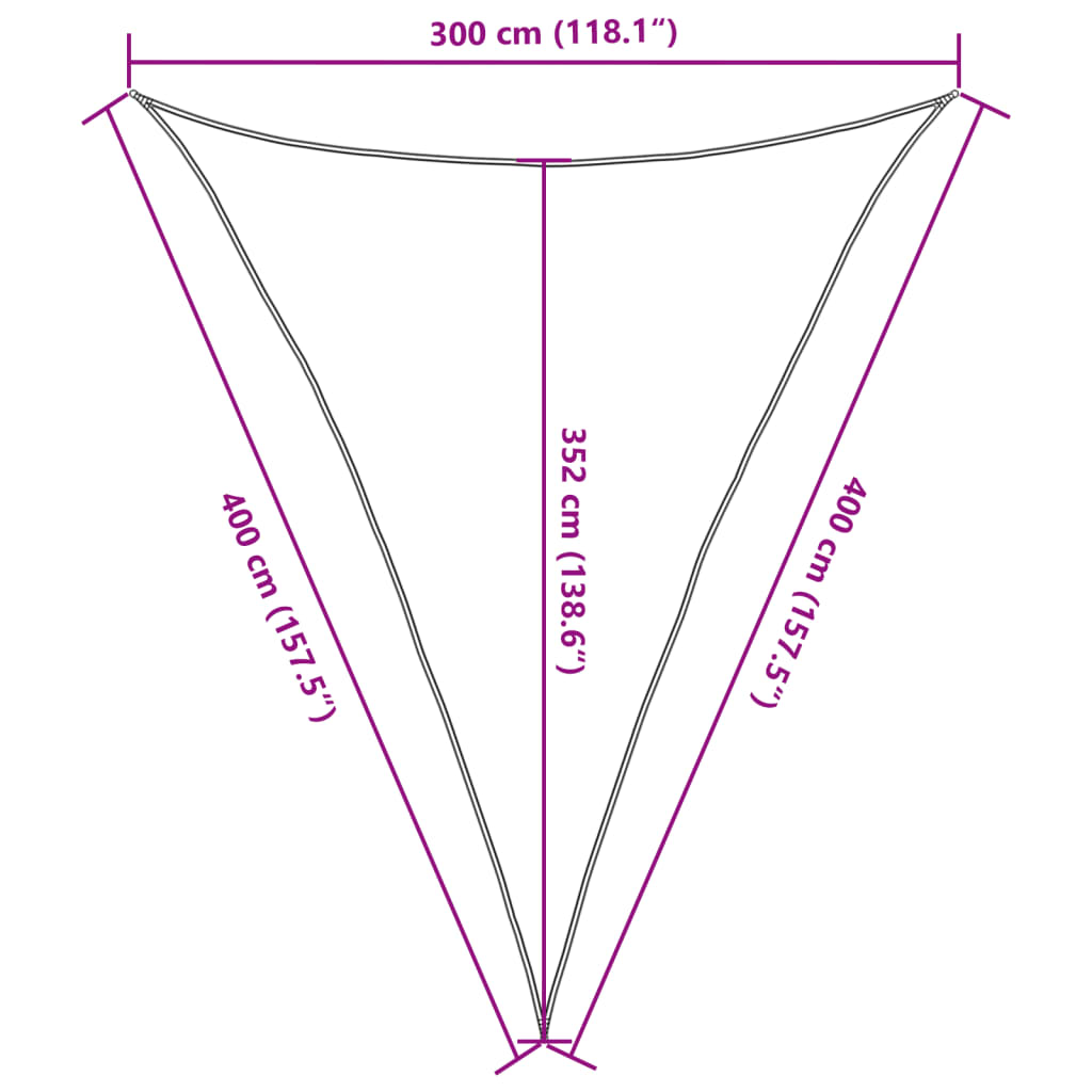 Sunshade Sail 160 g/m² Brown 3x4x4 m HDPE