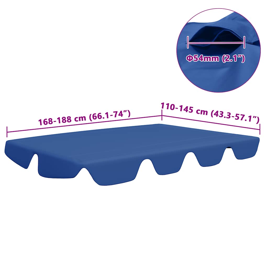 Replacement Canopy for Garden Swing Blue 188/168x145/110 cm