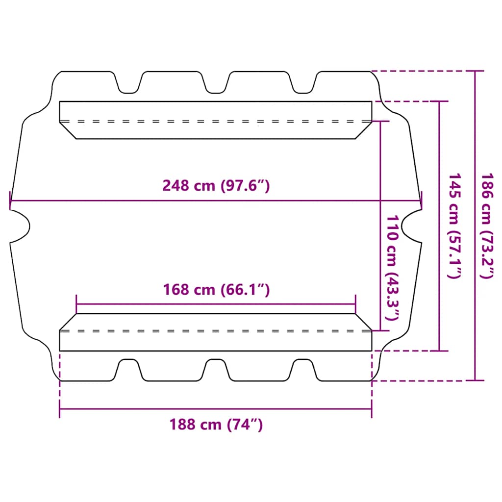 Replacement Canopy for Garden Swing Blue 188/168x145/110 cm