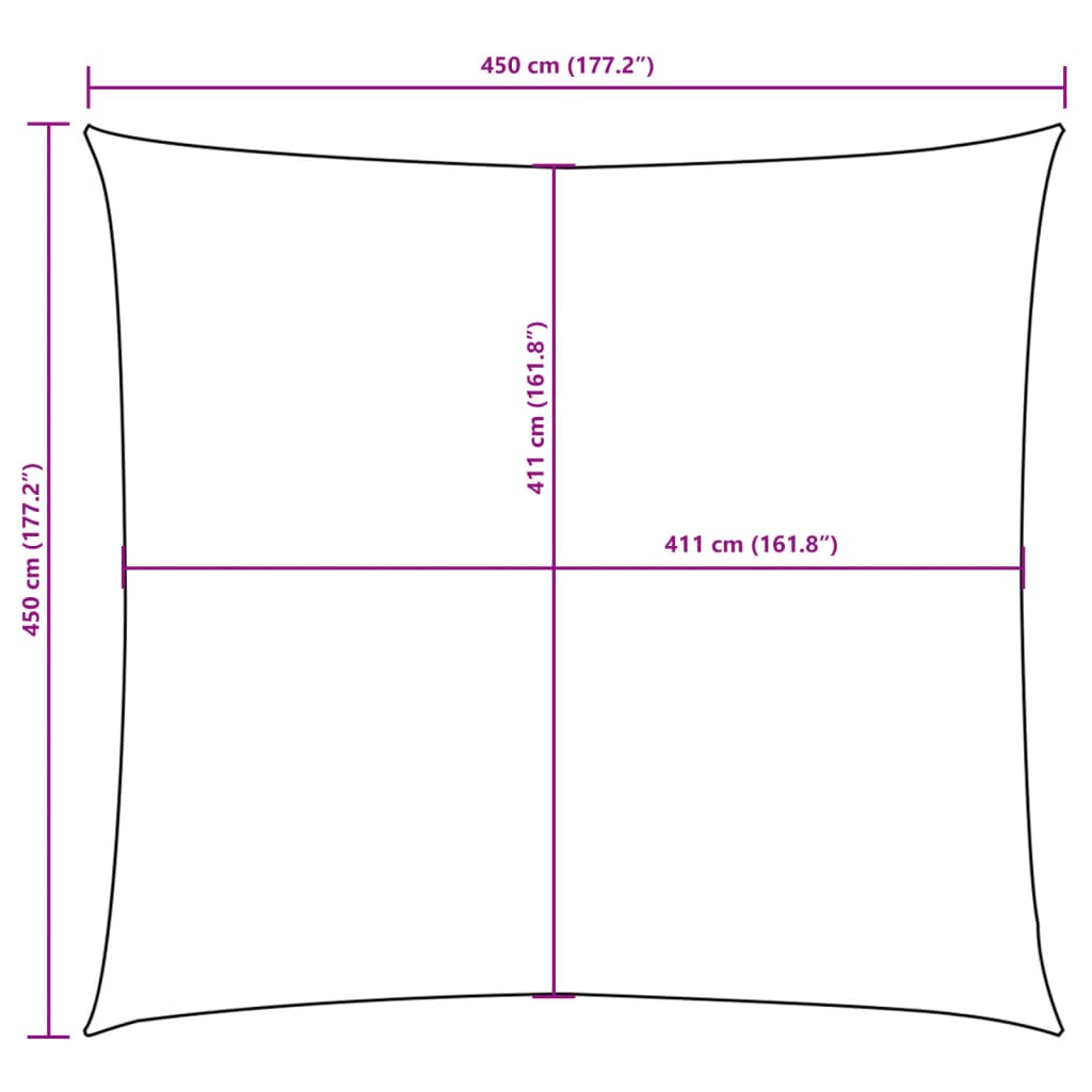 Sunshade Sail Oxford Fabric Square 4.5x4.5 m White