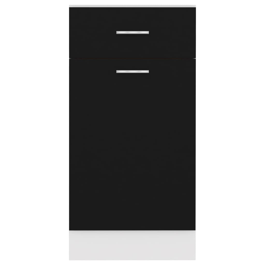 Drawer Bottom Cabinet Lyon Black 40x46x81.5 cm Engineered Wood