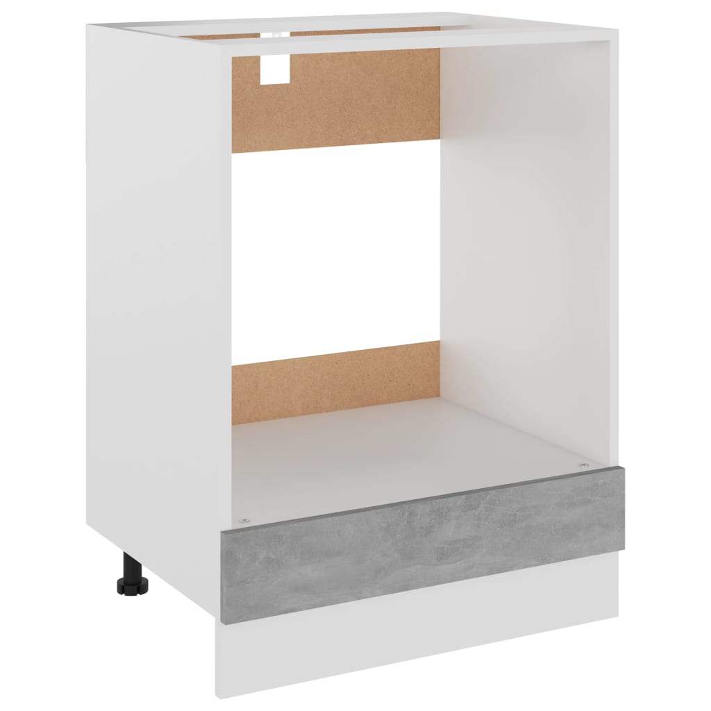 Oven Cabinet Lyon Concrete Grey 60x46x81.5 cm Engineered Wood
