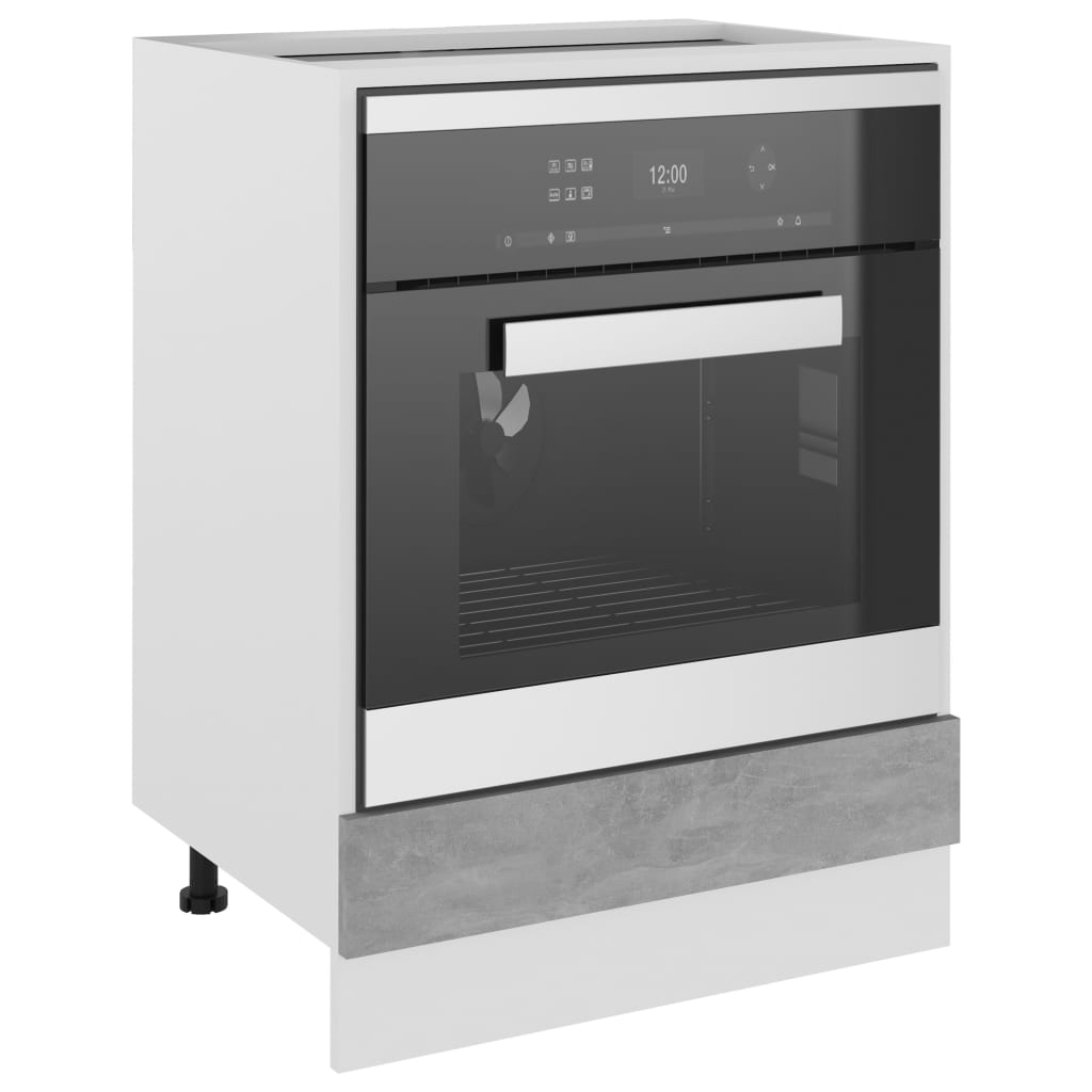 Oven Cabinet Lyon Concrete Grey 60x46x81.5 cm Engineered Wood