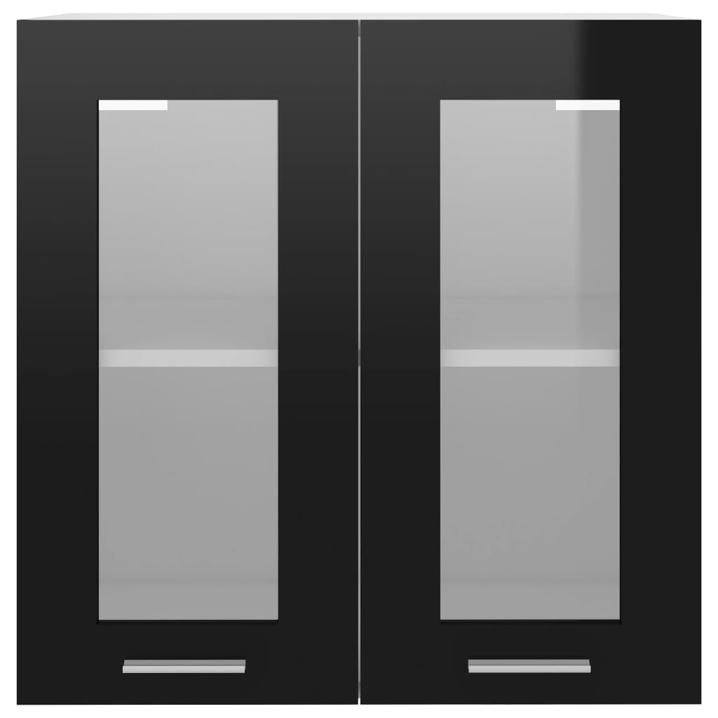 Hanging Glass Cabinet Lyon Black 60x31x60 cm Engineered Wood