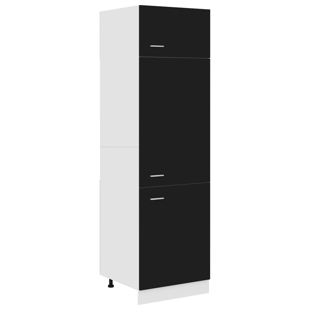 Refrigerator Cabinet Lyon Black 60x57x207 cm Engineered Wood