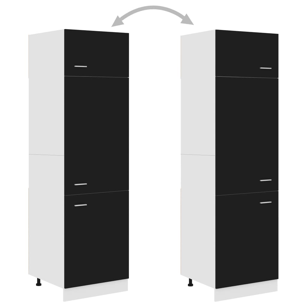 Refrigerator Cabinet Lyon Black 60x57x207 cm Engineered Wood