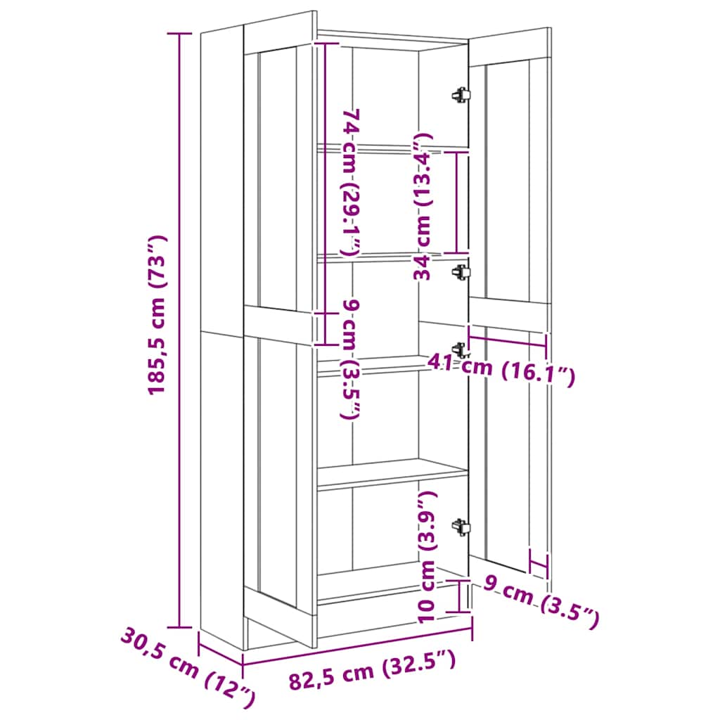 Book Cabinet Sonoma Oak 82.5x30.5x185.5 cm Engineered Wood